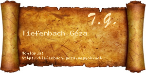 Tiefenbach Géza névjegykártya