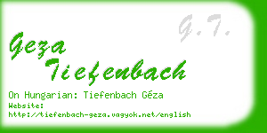 geza tiefenbach business card